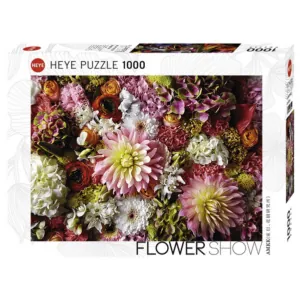 PUZZLE HEYE - A. MAKOTO : Voluptueux dahlias - 1000 pièces