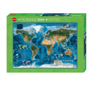 PUZZLE HEYE - Carte satellite du monde - 2000 pièces
