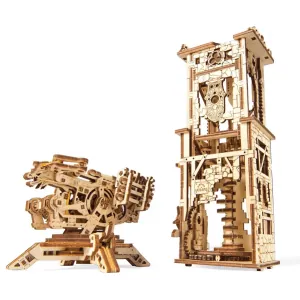 Arbalète + Tour Ugears – Puzzle 3D Mécanique
