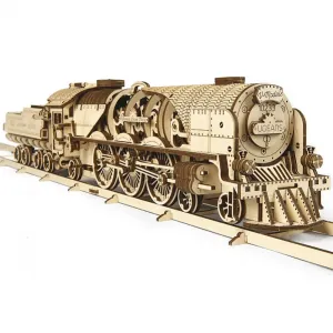 Locomotive V-Express Ugears – Puzzle 3d en bois