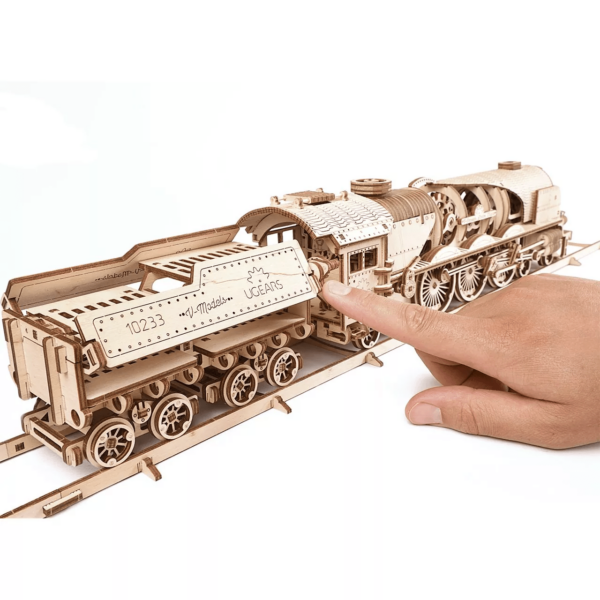 Locomotive V-Express Ugears – Puzzle 3d en bois