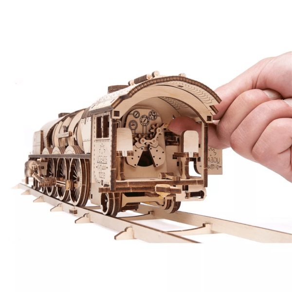 Locomotive V-Express Ugears – Puzzle 3d en bois