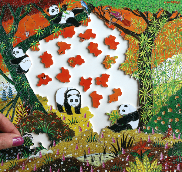 PUZZLE BOIS WILSON - A. THOMAS : Les pandas - 250 pièces