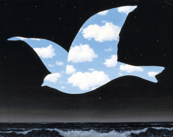 PUZZLE BOIS WILSON - R. MAGRITTE : Oiseau de ciel - 24 pièces