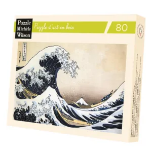 PUZZLE BOIS WILSON - K. HOKUSAI : La vague - 80 pièces