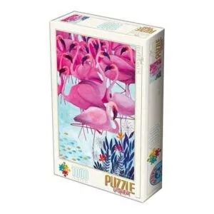 PUZZLE D-TOYS - A.  KURTI : FLAMANTS ROSES - 1000 PIECES
