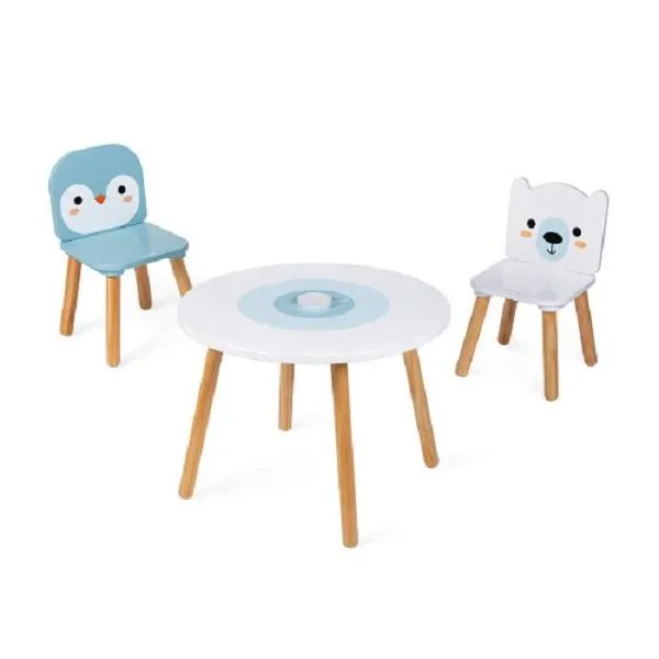 TABLE ET 2 CHAISES BANQUISE - JANOD