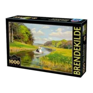 PUZZLE D-TOYS - H.A. BRENDEKILDE : COUPLE DANS UN BATEAU A RAMES SUR ODENSE - 1000 PIECES