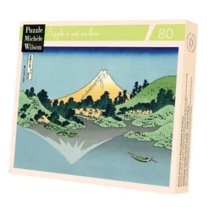 PUZZLE BOIS WILSON - K. HOKUSAI : Reflets du Mont Fuji - 80 pièces