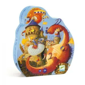 puzzle silhouette vaillant et le dragon