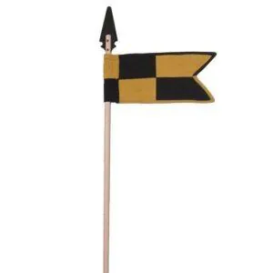 LANCE FANION NOIR ET JAUNE 107CM