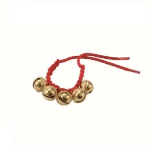 BRACELET MEDIEVAL TRESSER CORDELETTE ROUGE AVEC GRELOTS