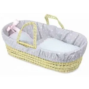 COUFFIN GRIS MOTIF ETOILES 50CM PETIT COLIN