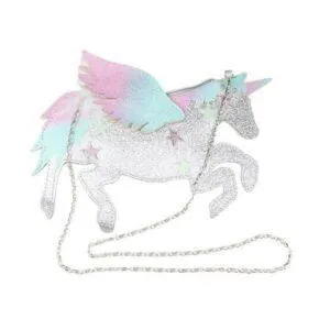 SAC LICORNE CHAINE METAL ARGENTE