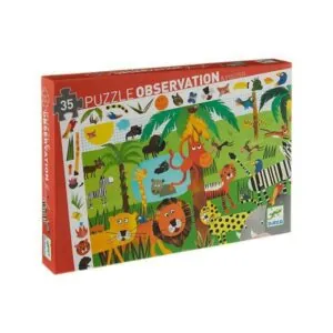 PUZZLE DJECO OBSERVATION : LA JUNGLE - 35 PIECES