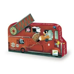PUZZLE DJECO SILHOUETTE : LE CAMION DE POMPIER - 16 PIECES
