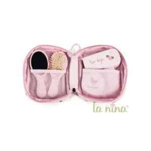 TROUSSE DE COIFFURE EN TISSU ET ACCESSOIRES EN BOIS - LA NINA