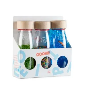 PACK 3 BOUTEILLES SENSORIELLES COCCINELLES BOUTONS POISSON - PETIT BOUM