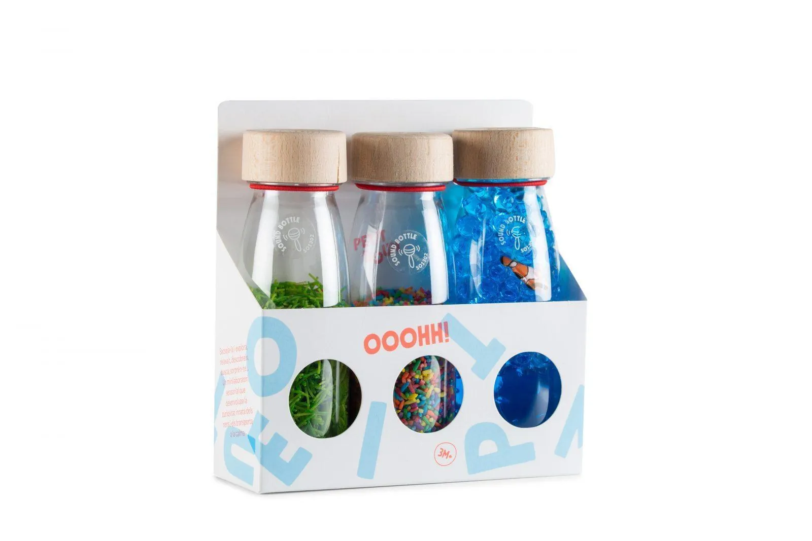 PACK 3 BOUTEILLES SENSORIELLES COCCINELLES BOUTONS POISSON - PETIT BOUM