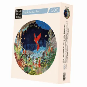 PUZZLE BOIS WILSON - A. THOMAS : Ara nocturne et ses petits - 500 pièces