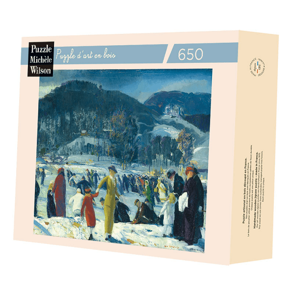 PUZZLE BOIS WILSON - G. BELLOWS : Les joies de l'hiver - 650 pièces