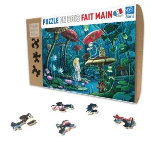 PUZZLE BOIS WILSON - F. MAGNIN : ALICE AU PAYS DES MERVEILLES - 100 pièces