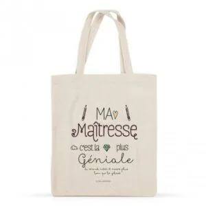 TOTE BAGE MAITRESSE C'EST LA PLUS GENIALE - LABEL TOUR