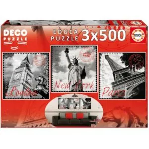 PUZZLE EDUCA : GRANDES VILLES - 3X500 PIECES