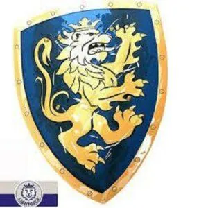BOUCLIER DE CHEVALIER LION DORE
