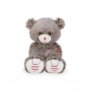 PELUCHE OURS BRUN CACAO ROUGE KALOO -  LARGE