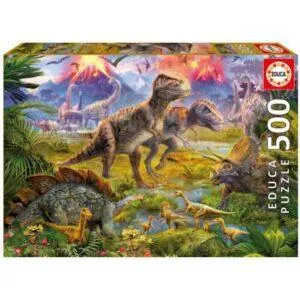 PUZZLE EDUCA : RENCONTRE ENTRE DINOSAURES - 500 PIECES