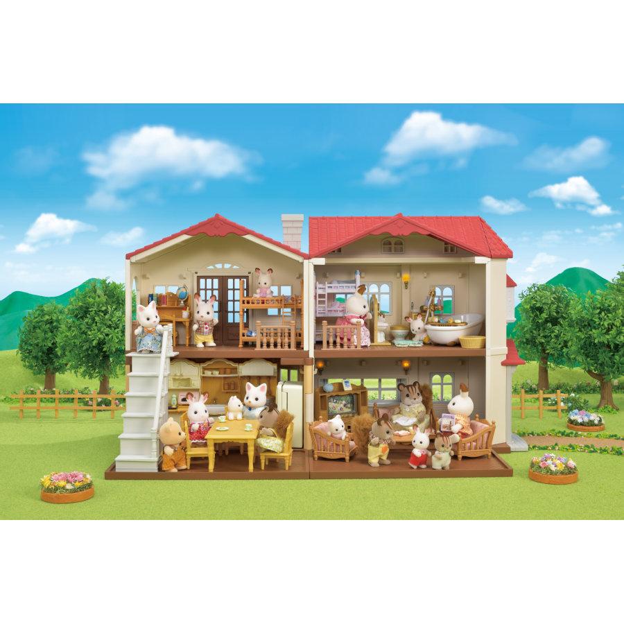 Les Sylvanian Families ont installé le sapin de Noël dans le salon. La  grande maison tradition éclairée …