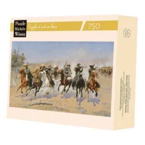 PUZZLE BOIS WILSON - F. REMINGTON : LA COURSE - 750 PIECES