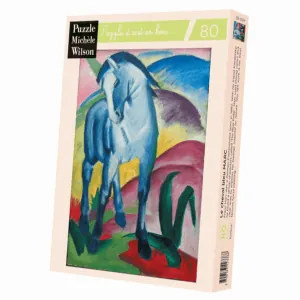PUZZLE BOIS WILSON - F. MARC : Le cheval bleu - 80 pièces