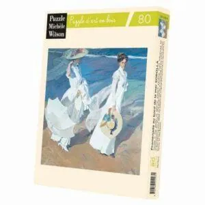 PUZZLE BOIS WILSON - J. SOROLLA : PROMENADE AU BORD DE LA MER - 80 PIECES
