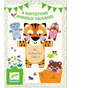 SET CARTES INVITATIONS ANNIVERSAIRE ANIMAUX - DJECO