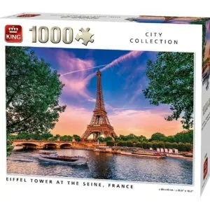 PUZZLE KING CITY : TOUR EIFFEL SUR LA SEINE - 1000 PIECES