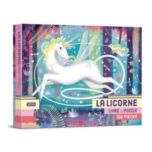 COFFRET PUZZLE / LIVRE SASSI : LA LICORNE - 100 PIECES