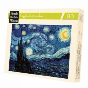 PUZZLE BOIS WILSON - V. VAN GOGH : LA NUIT ETOILEE - 80 PIECES