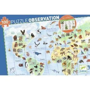 PUZZLE DJECO OBSERVATION : ANIMAUX DU MONDE - 100 PIECES + LIVRET