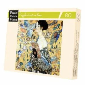 PUZZLE BOIS WILSON - G. KLIMT : LA DAME A L'EVENTAIL - 80 PIECES