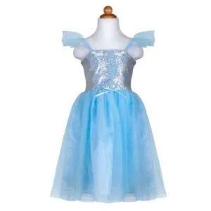 ROBE PRINCESSE SEQUINS BLEU 3-4 ANS
