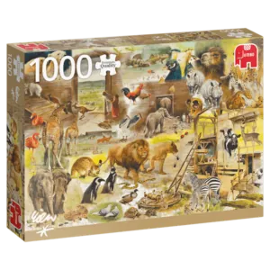 PUZZLE JUMBO - R.POORTVLIET : LA CONSTRUCTION DE L'ARCHE DE NOE - 1000 PIECES