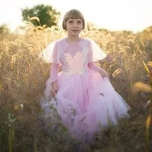 ROBE DE PRINCESSE LUNA ELEGANTE ROSE 3-4 ANS