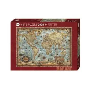 PUZZLE HEYE MAP ART - R.ZIGIC : LE MONDE - 2000 PIECES