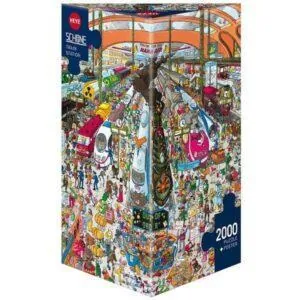 PUZZLE HEYE - C.SCHÖNE : Train sation - 2000 pièces