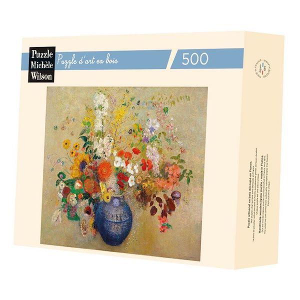 Puzzle Fleurs dans un vase bleu, 500 pieces