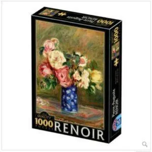 PUZZLE D-TOYS - P. A. RENOIR : LE BOUQUET DE ROSES - 1000 PIECES