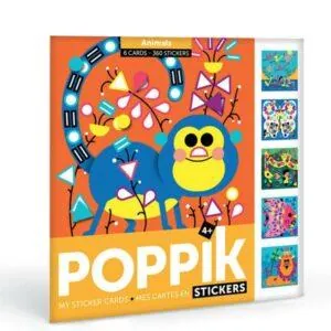 6 CARTES GOMMETTES ANIMAUX +360 STICKERS 4 ANS ET +