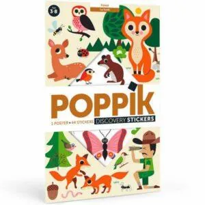 POSTER EDUCATIF LA FORET + 60 STICKERS 3-8 ANS